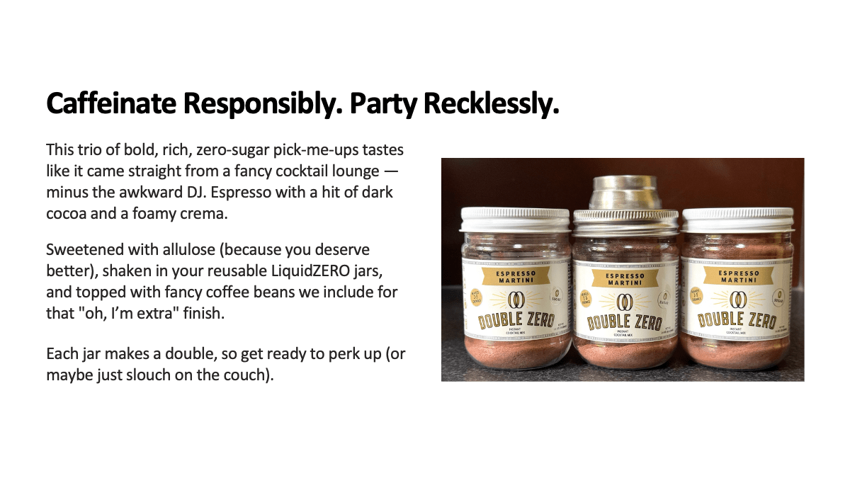 LiquidZERO Espresso Martini Mixer Trio - 6 Cocktails - Caffeinate Responsibly. Party Recklessly. - LIQUID ZERO® - A Decadent Dance of Bold Flavors