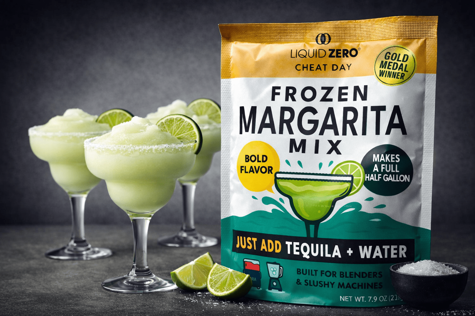 Cheat Day Frozen Margarita Mix (Makes 1/2 Gallon) - For Ninja Slushi machines & Blenders - LIQUID ZERO® - Cheat Day Frozen Margarita Mix (Makes 1/2 Gallon) - For Ninja Slushi machines & Blenders