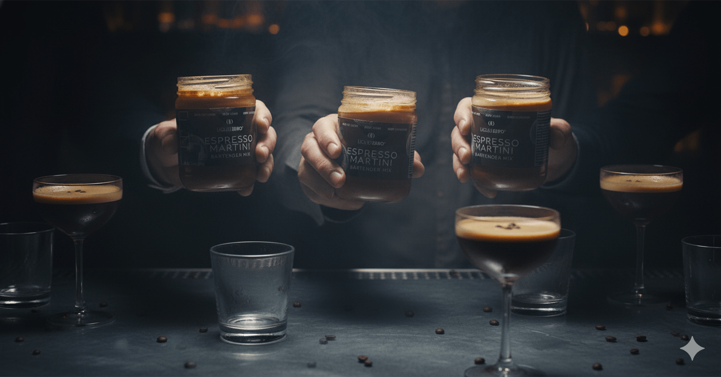 Limited Edition Espresso Martini Mixer Trio - Makes 6 Cocktails - LIQUID ZERO® - Espresso Martini Trio - Makes 6