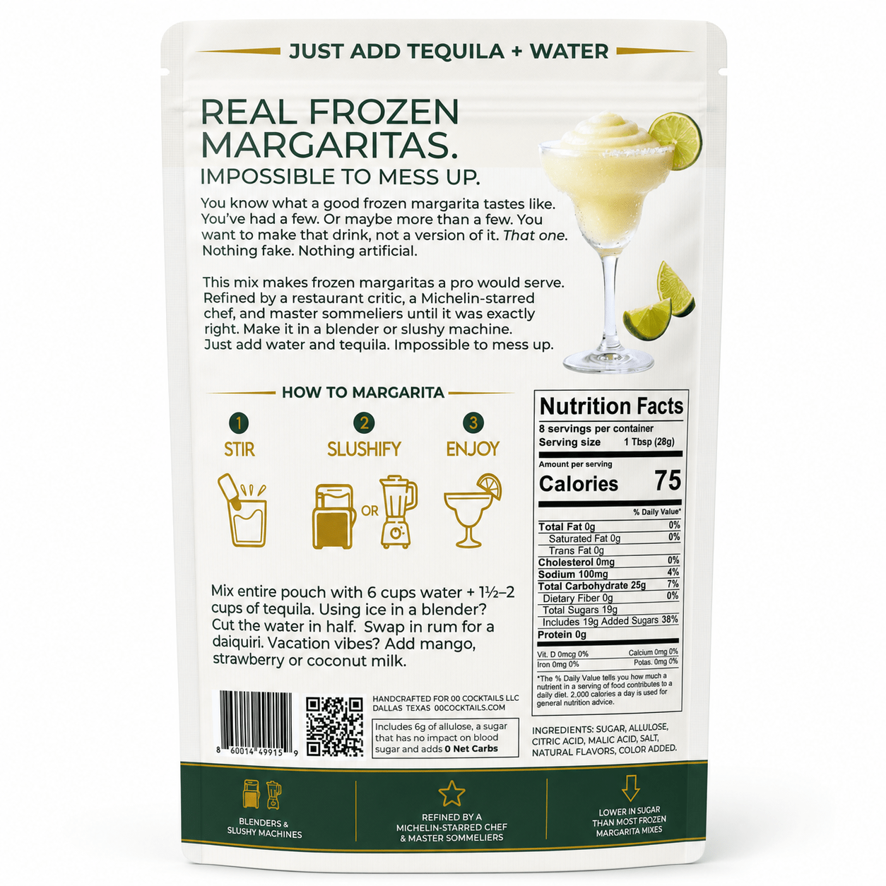 Cheat Day Classic Frozen Margarita Mix (Makes 1/2 Gallon) - For Ninja Slushi Machines & Blenders - LIQUID ZERO® -