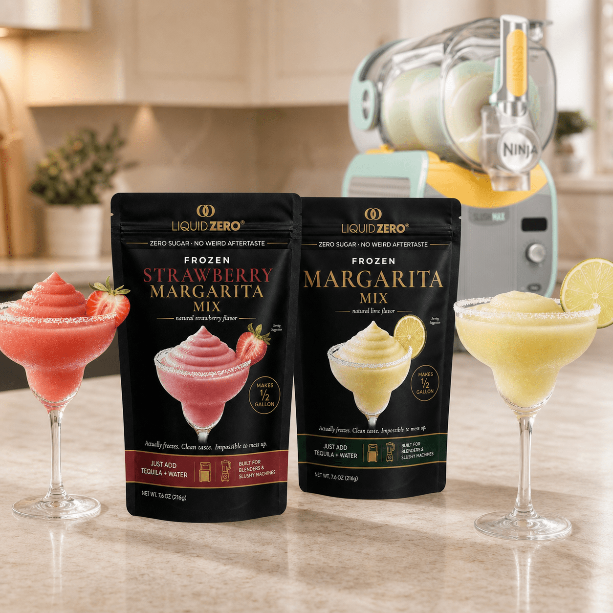 Zero Sugar Frozen Margaritas - One of Each — 16 Margaritas (One Gallon) - LIQUID ZERO® -