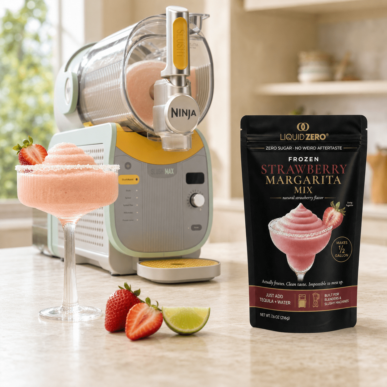 Zero Sugar Frozen Strawberry Margarita Mix — Makes ½ Gallon - LIQUID ZERO® -