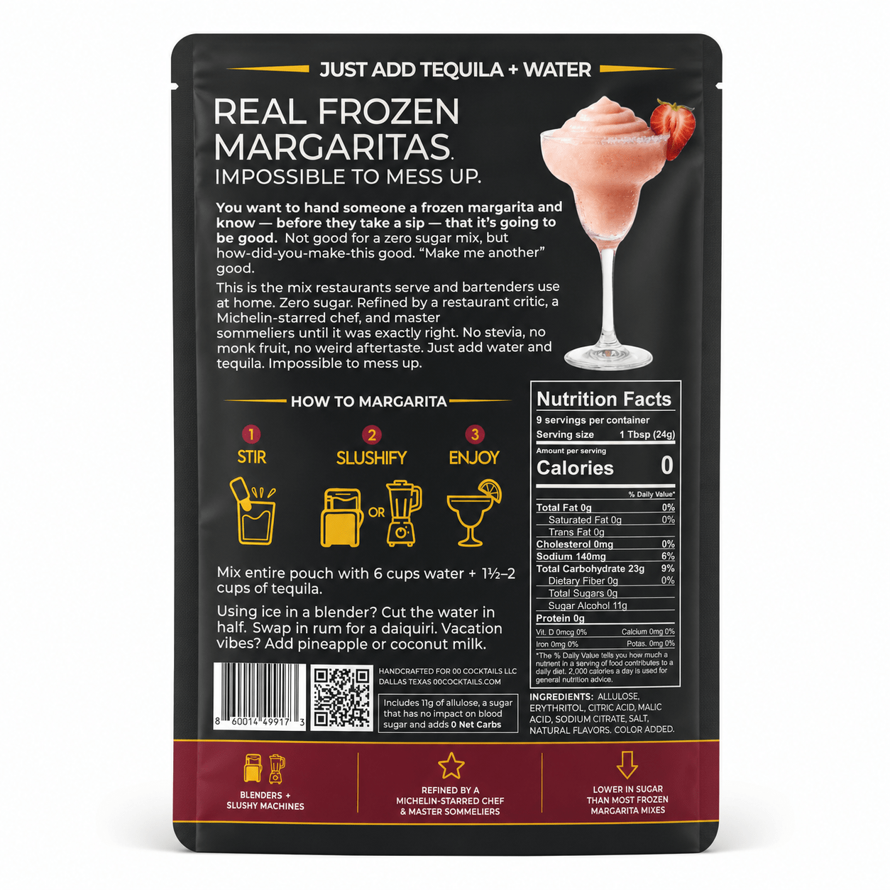 Zero Sugar Frozen Strawberry Margarita Mix — Makes ½ Gallon - LIQUID ZERO® -