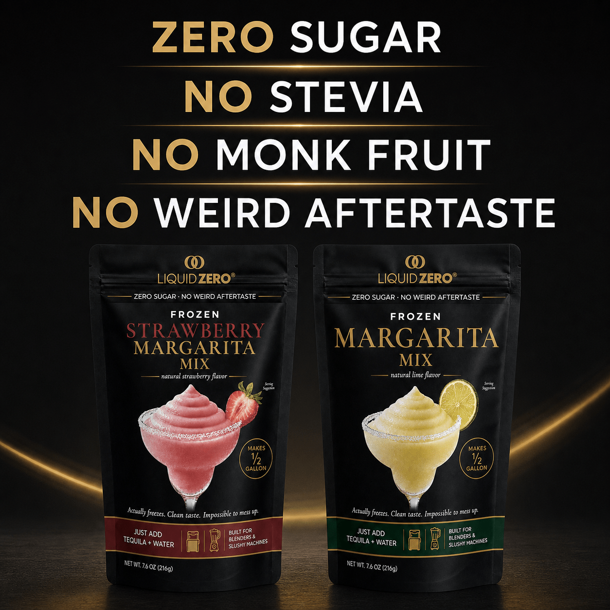 Zero Sugar Frozen Strawberry Margarita Mix — Makes ½ Gallon - LIQUID ZERO® -