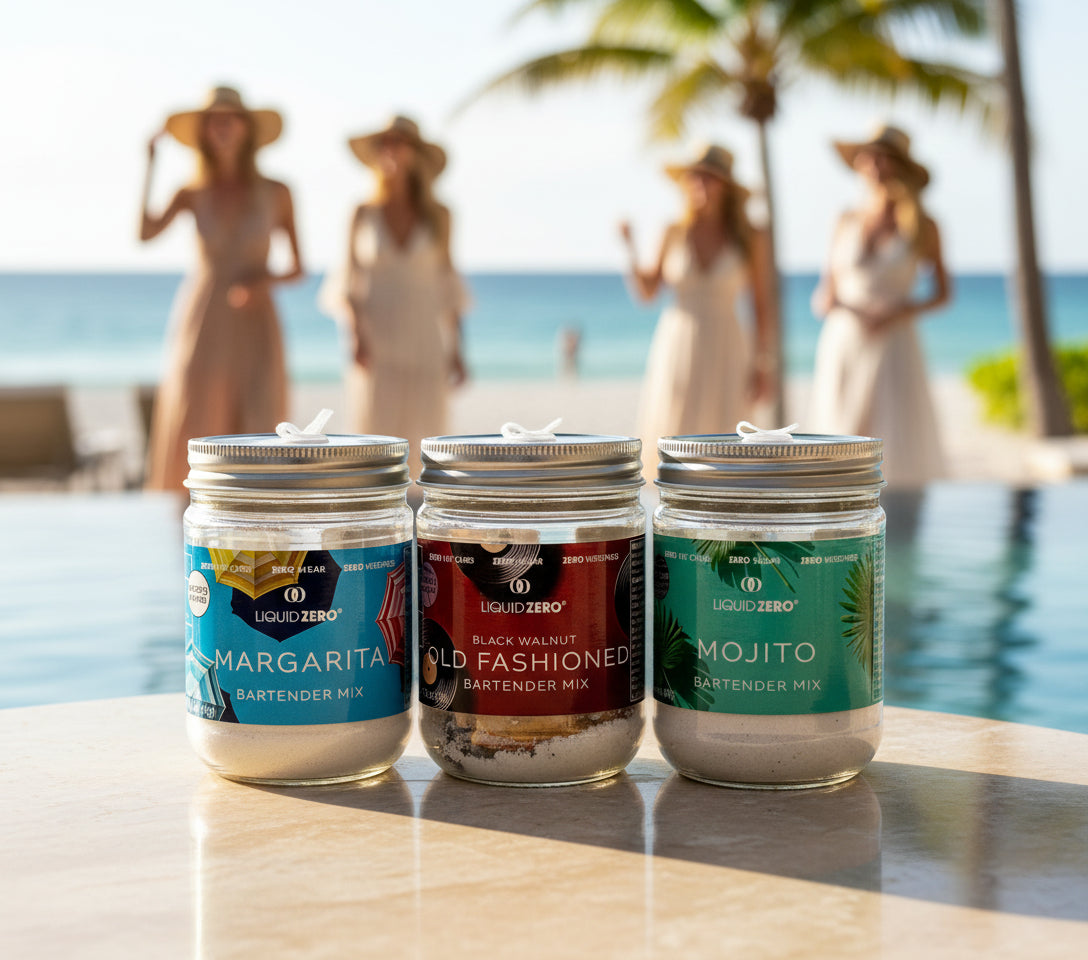 Craft Cocktail Sampler Trio - LIQUID ZERO™ - Mixers Included: Margarita, Old - Fashioned, Mojito