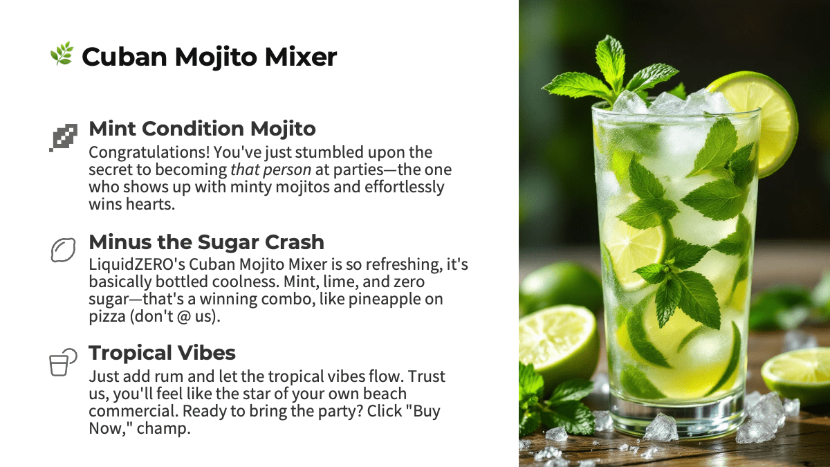 LiquidZERO Cuban Lime & Mint Mojito - 8 Cocktails - Mint Condition Mischief - LIQUID ZERO® - The Essence of South Beach Captured in Every Sip